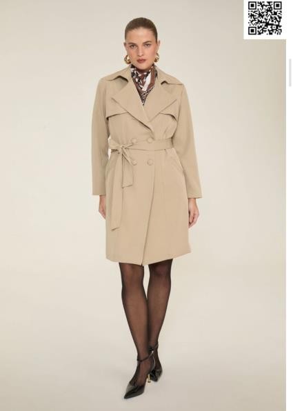 TRENCH COAT COM PALA E BOTÃO - 069 -
