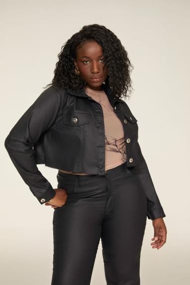 JAQUETA JEANS RESINADA - 100 -