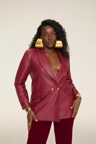 BLAZER ALONGADO EM COURO - 5150 -