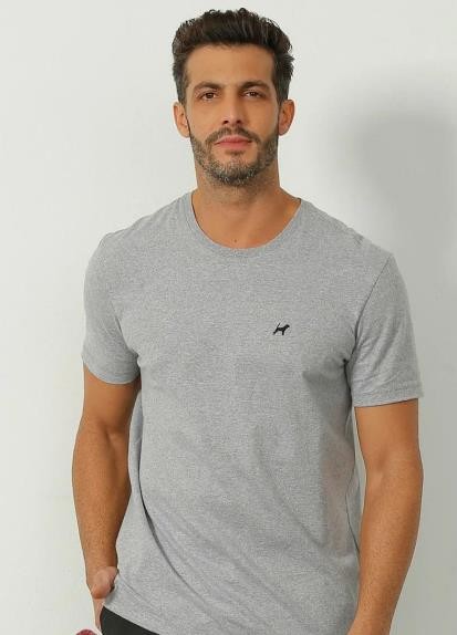 CAMISETA MC COM BORDADO MASCULINA - MESCLA