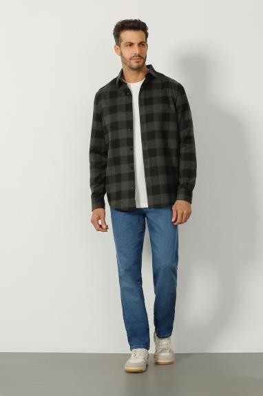 CAMISA ML SLIM XADREZ FLANELA MASCULINA - XADREZ PRETO