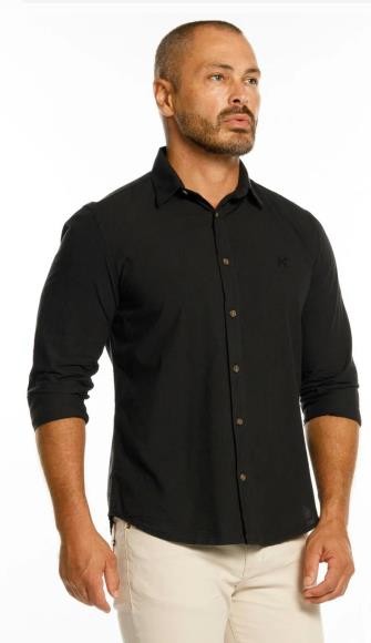 CAMISA ML CONFORT BASICA MASC - PRETO -