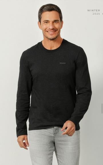CAMISETA ML COM BORDADO MASCULINO - MARINHO -