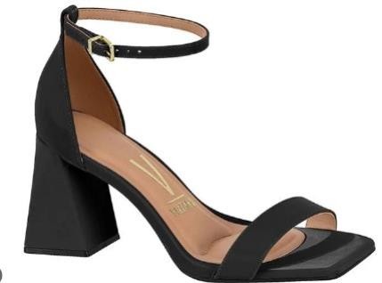 SANDALIA FEM. PRETA LISA
