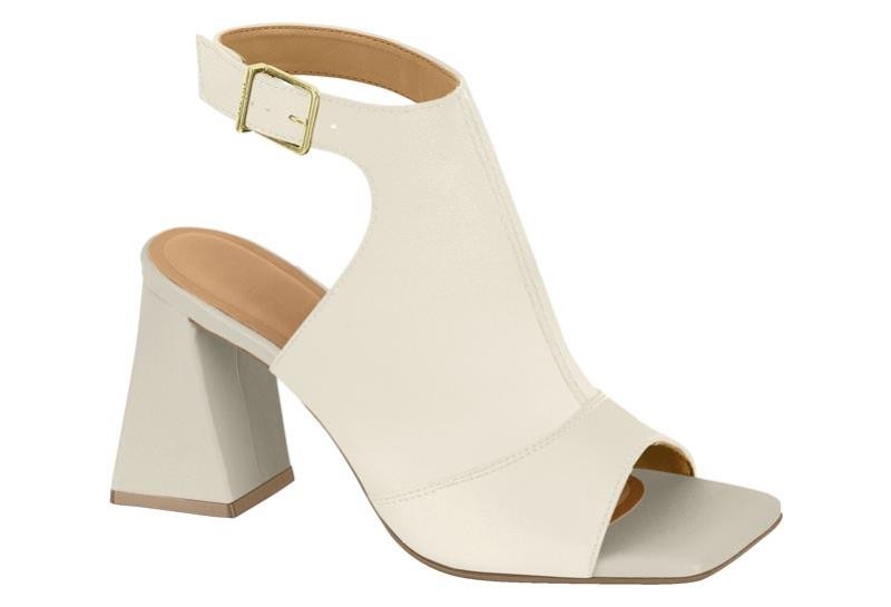 SANDALIA FEMININA  BRANCO OFF PELICA