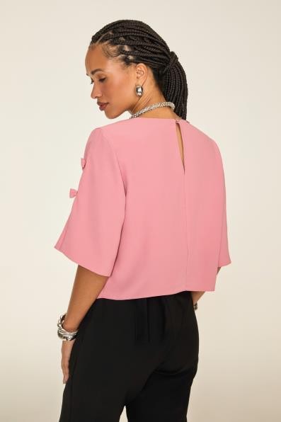 BLUSA COM LAÇOS NAS MANGAS - 0359
