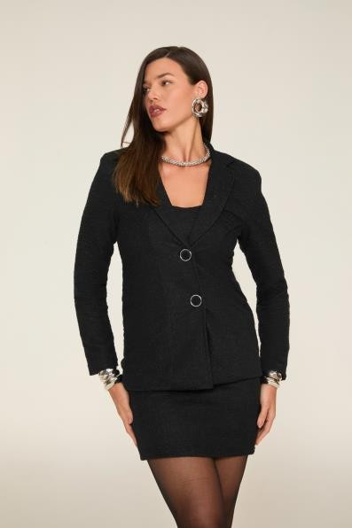 BLAZER ALONGADO BRILHOSO COM BOLSOS - 100 -
