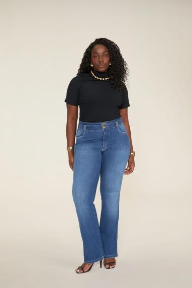 CALÇA JEANS CINTURA SUPER ALTA COM TECNOLOGIA CHAPA BARRIGA - 6060 -