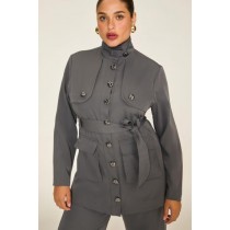 PARKA COM BOLSOS CARGO, MARTINGALE E FAIXA PARA AMARRAÇÃO - 069 -