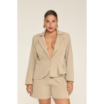 BLAZER ACINTURADO COM PREGAS NO CÓS - 100 -