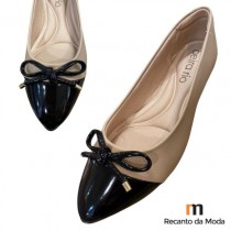 SAPATILHA FEMININA BEGE/PRETO