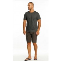 CAMISETA MC COM BORDADO MASCULINA - MESCLA ESCURO