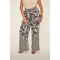 CALÇA ESTAMPADA PANTALONA COM AMARRAÇÃO - 347 -