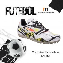 CHUT AD MASC EM SINTETICO REF 68 ESMERALDA SOLA 15 PRATA/AMARELO/CORAL 37