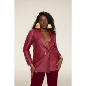BLAZER ALONGADO EM COURO - 5150 -