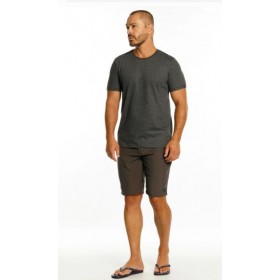 CAMISETA MC COM BORDADO MASCULINA - MESCLA ESCURO