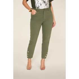 CALÇA JEANS SKINNY COM ABOTOAMENTO LATERAL PERNA - 014 -