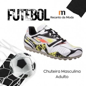 CHUT AD MASC EM SINTETICO REF 68 ESMERALDA SOLA 15 PRATA/AMARELO/CORAL 37