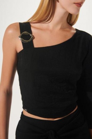 BLUSA CROPPED MANGA ÚNICA CURTA