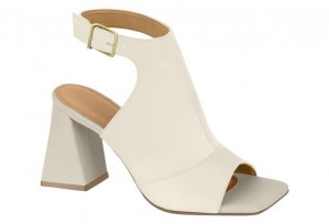 SANDALIA FEMININA  BRANCO OFF PELICA