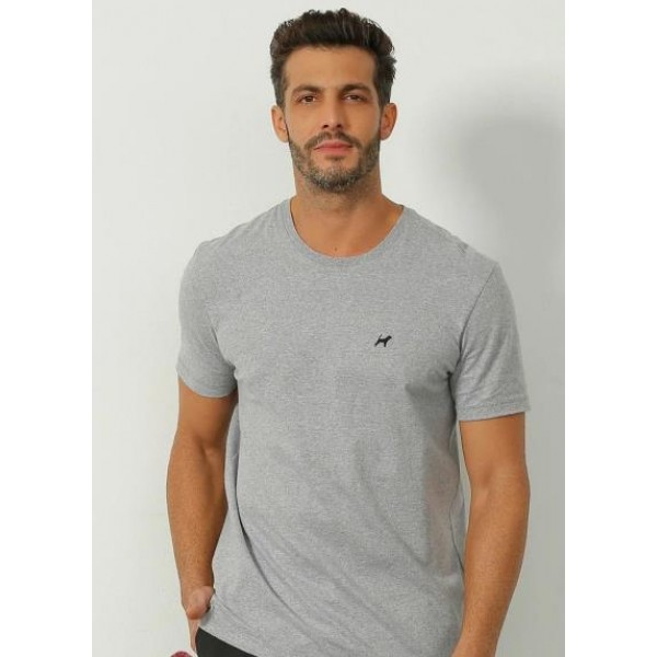 CAMISETA MC COM BORDADO MASCULINA - MESCLA