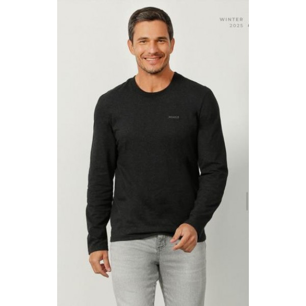 CAMISETA ML COM BORDADO MASCULINO - MARINHO -