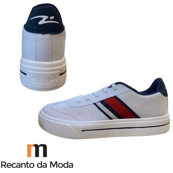 TENIS SLIM BRANCO/MARINHO/VERMELHO