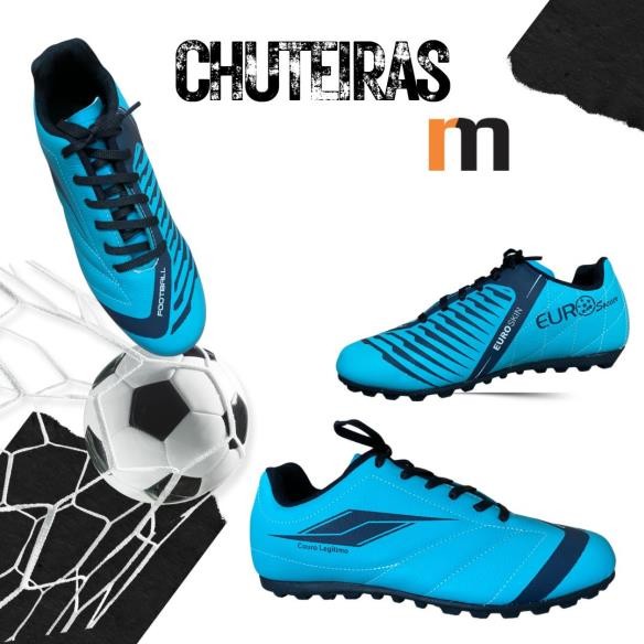 CHUT AD MASC EM COURO REF 50 SOLA SOCIETY BORR 04 TURQUESA/MARINHO