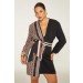 VESTIDO BLAZER TRANSPASSADO COM ESTAMPADO LATERAL - 0251 -