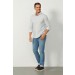 CAMISA ML SLIM XADREZ MASCULINA - XADREZ BRANCO COM AZUL -