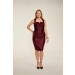 VESTIDO MIDI COM FAIXA CINTURA EM ILHÓS E DECOTE EM V COM ARO - 1820 -